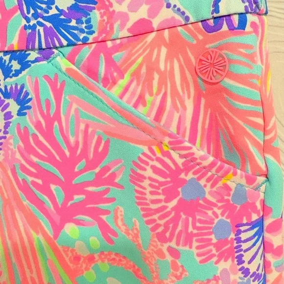 Lilly Pulitzer Pink and Blue Floral Athletic Shorts - Picture 2 of 4
